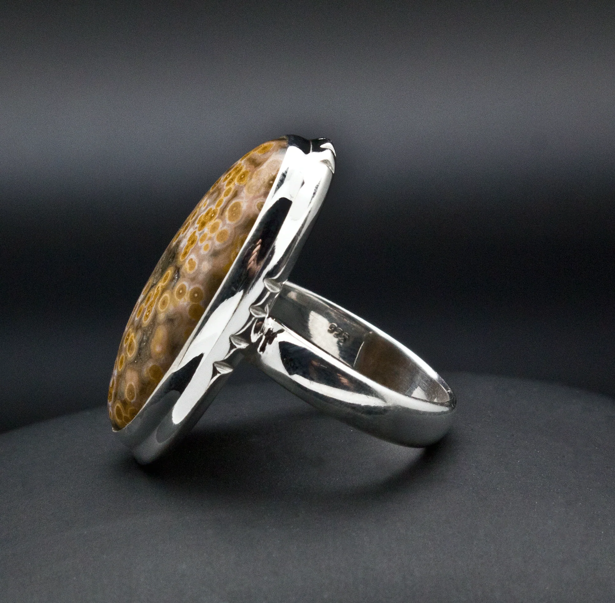 Sterling Silver Ocean Jasper Ring Size 6.5 - Image 3