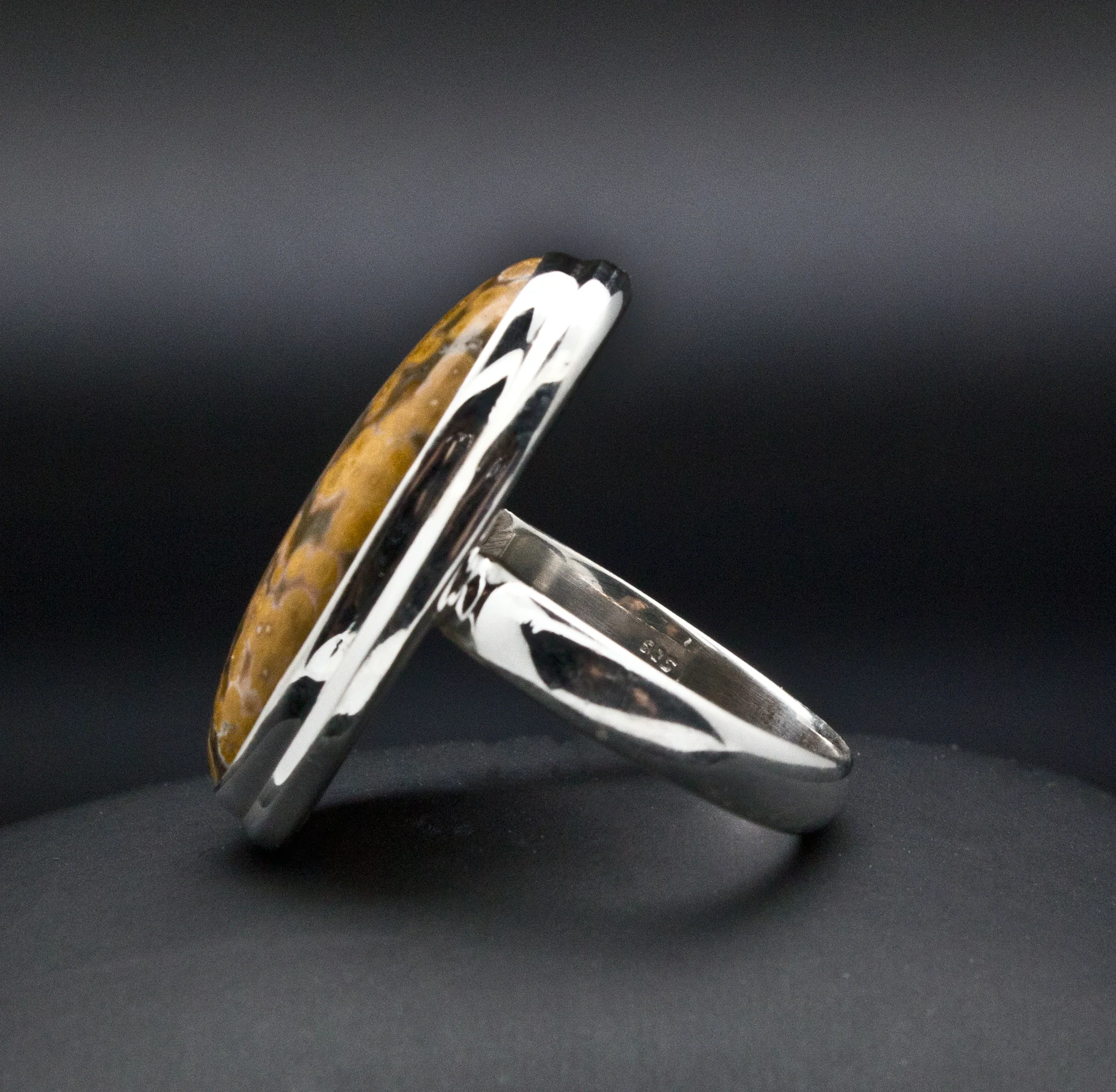Sterling Silver Ocean Jasper Ring Size 8 - Image 3