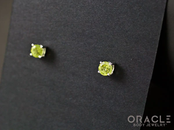 Sterling Silver Peridot Earrings - Image 2