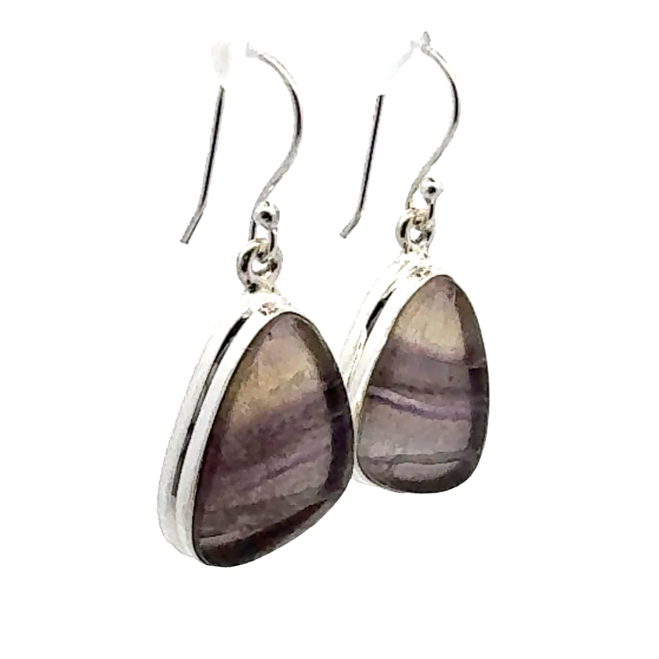 Sterling Silver Rainbow Fluorite Earrings - Image 2