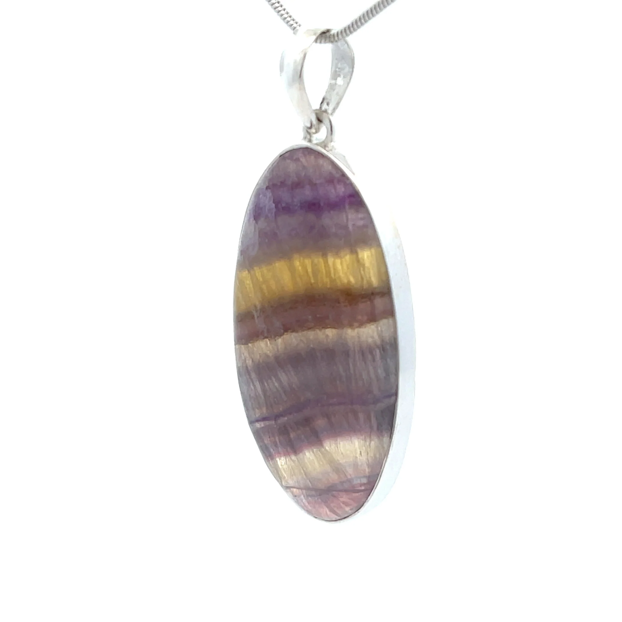 Sterling Silver Rainbow Fluorite Pendant - Image 3