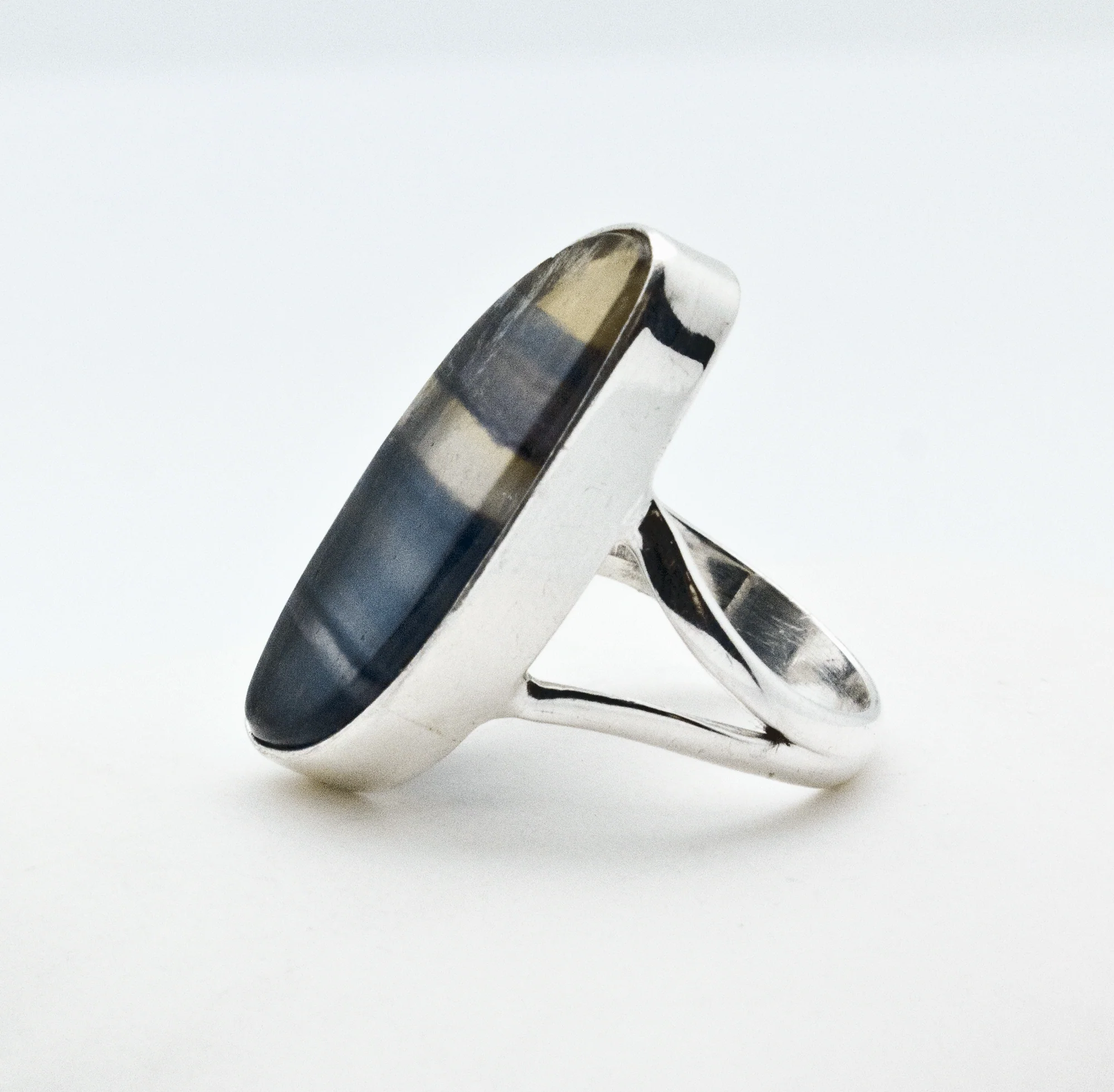 Sterling Silver Rainbow Fluorite Ring Size 6 - Image 3