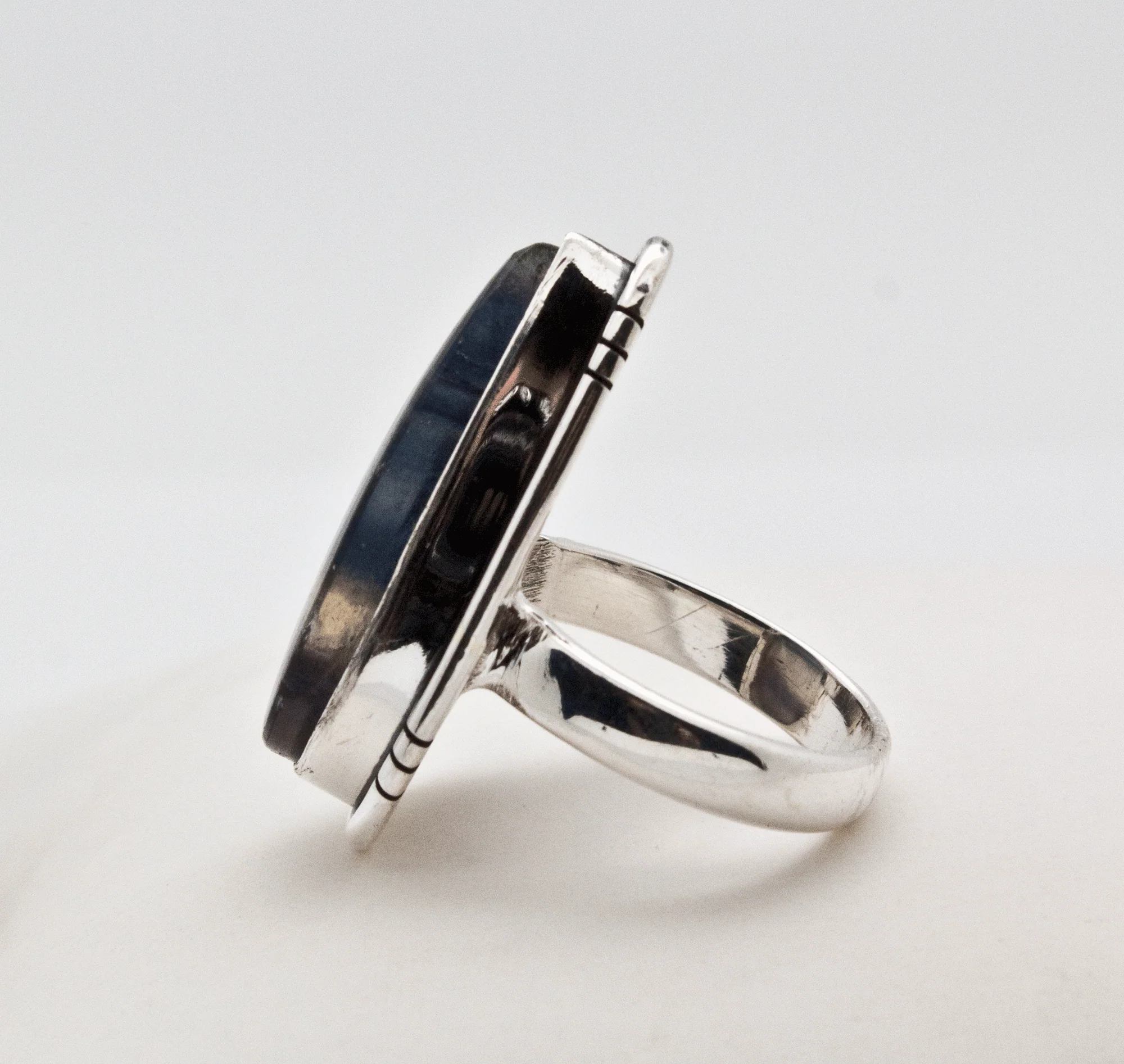 Sterling Silver Rainbow Fluorite Ring SIze 5 - Image 3