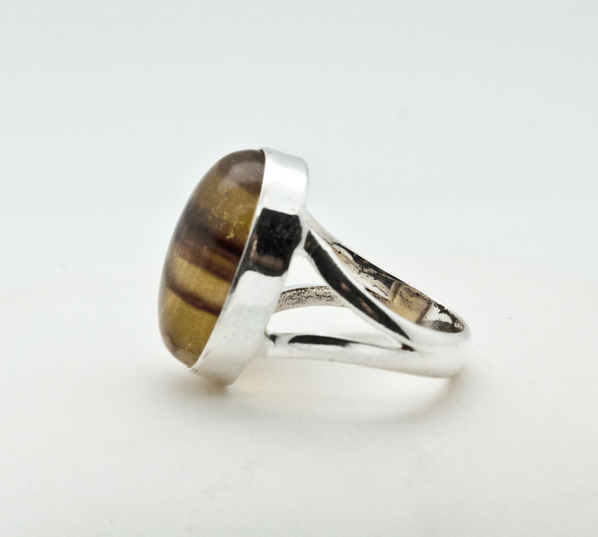 Sterling Silver Rainbow Fluorite Ring Size 5 - Image 3