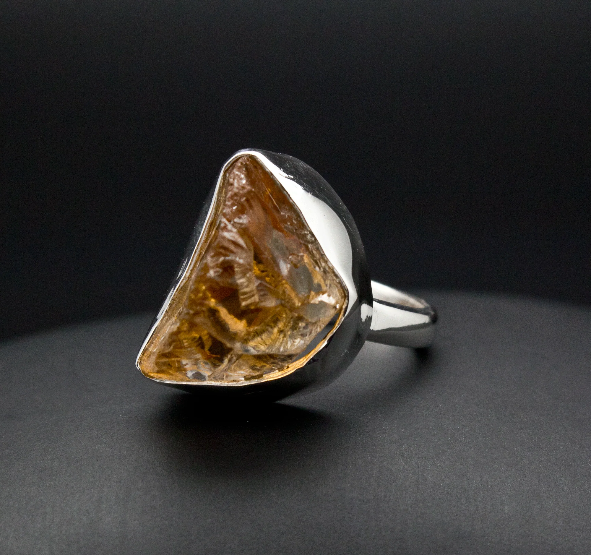 Sterling Silver Raw Citrine Ring Size 5.5 - Image 2
