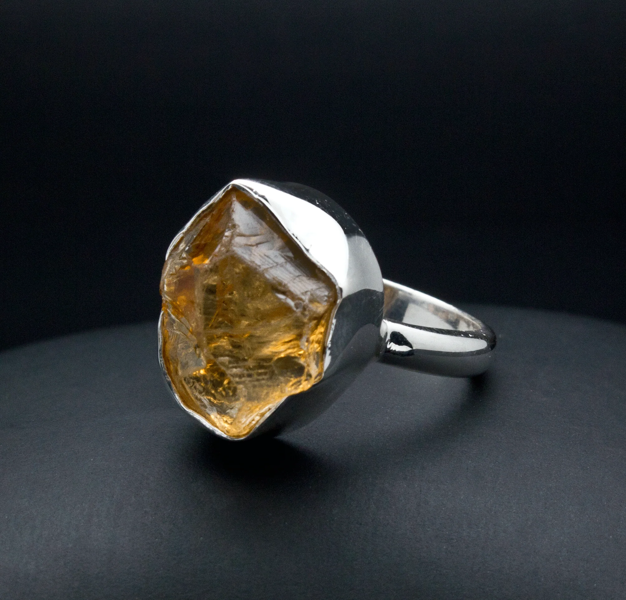 Sterling Silver Raw Citrine Ring Size 8 - Image 2