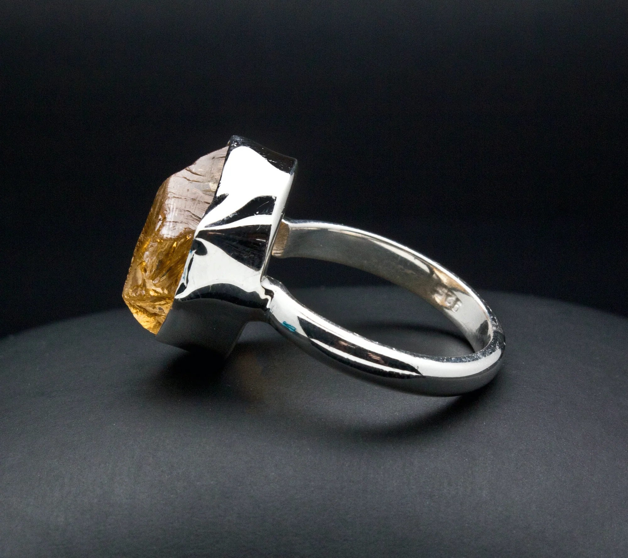 Sterling Silver Raw Citrine Ring Size 8 - Image 3