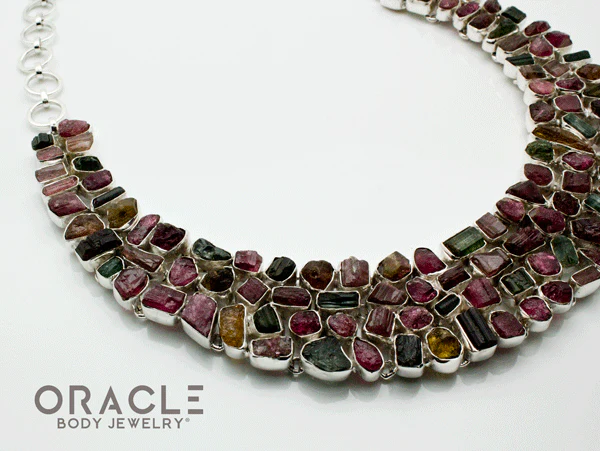 Sterling Silver Raw Tourmaline Necklace - Image 3
