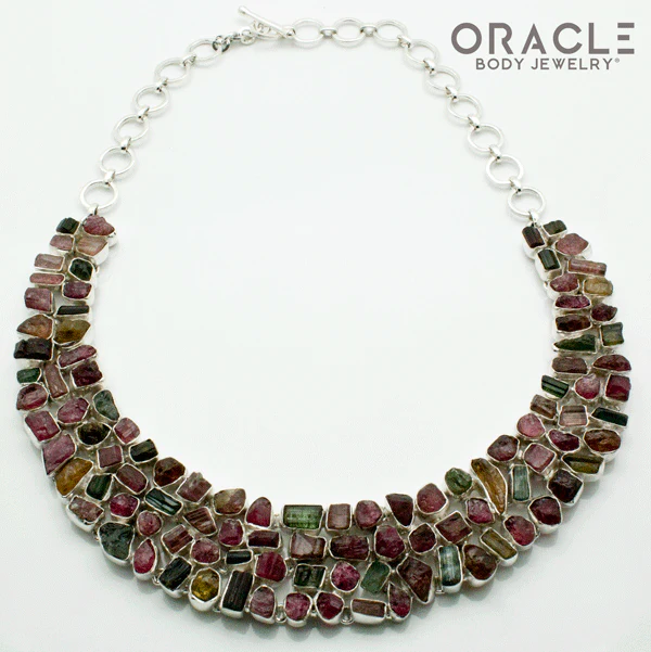 Sterling Silver Raw Tourmaline Necklace - Image 4
