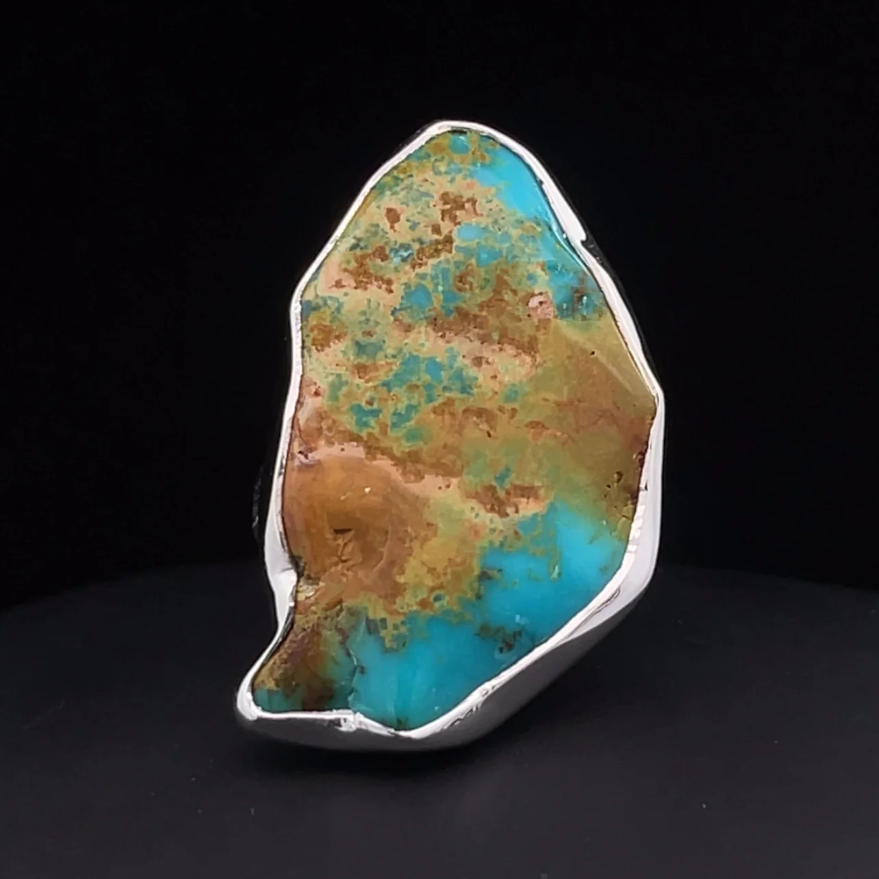 Sterling Silver Raw Turquoise Ring Adjustable