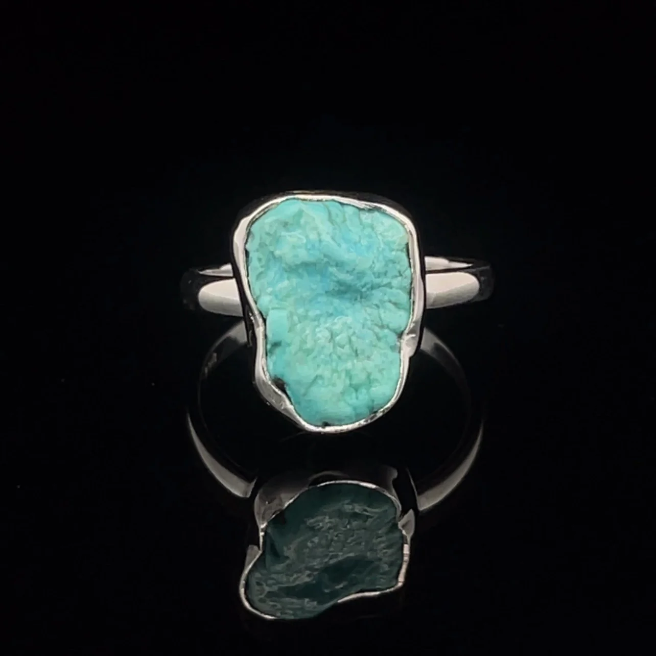 Sterling Silver Raw Turquoise Ring Size 7
