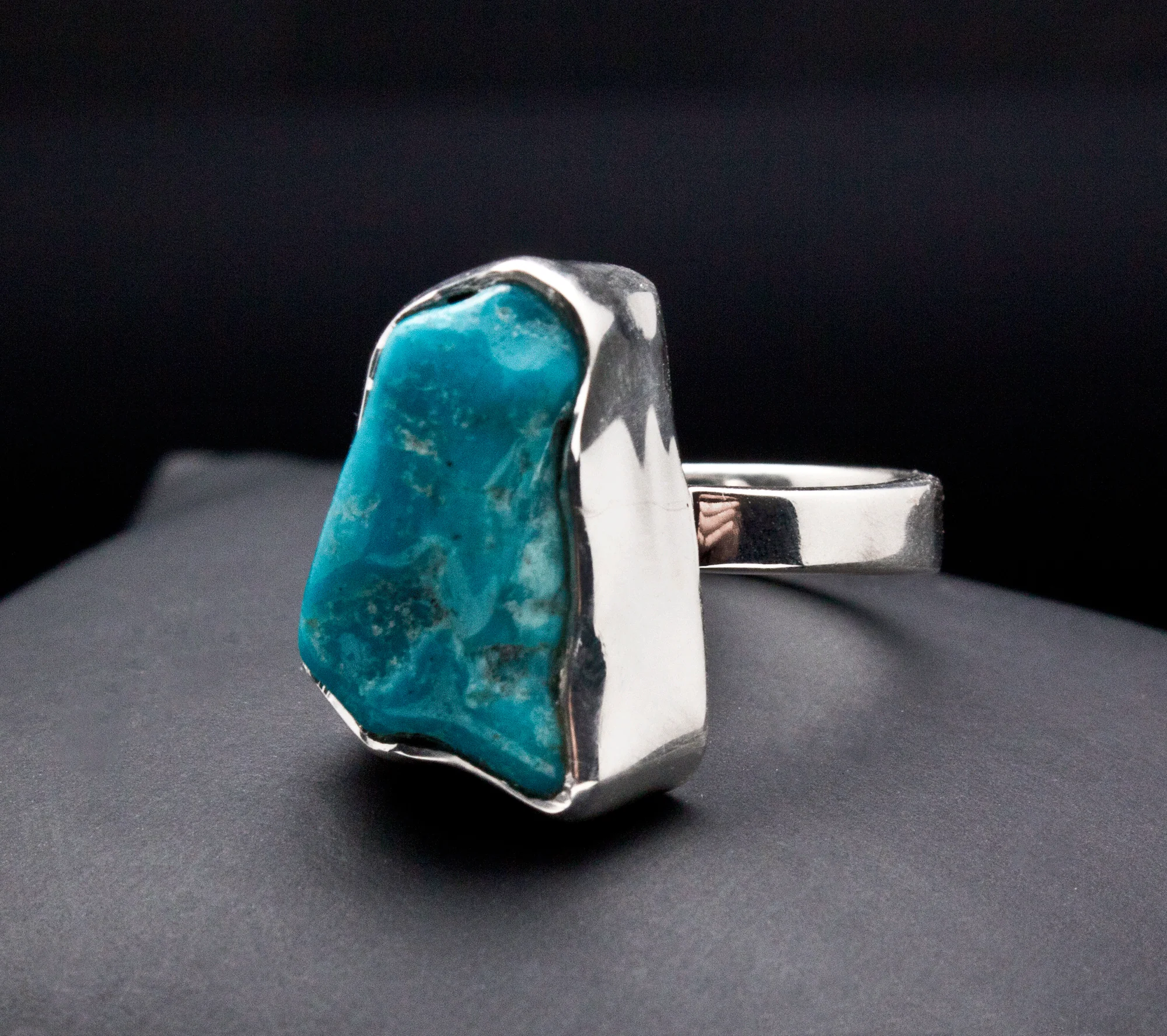Sterling Silver Raw Turquoise Ring Size 6 - Image 2