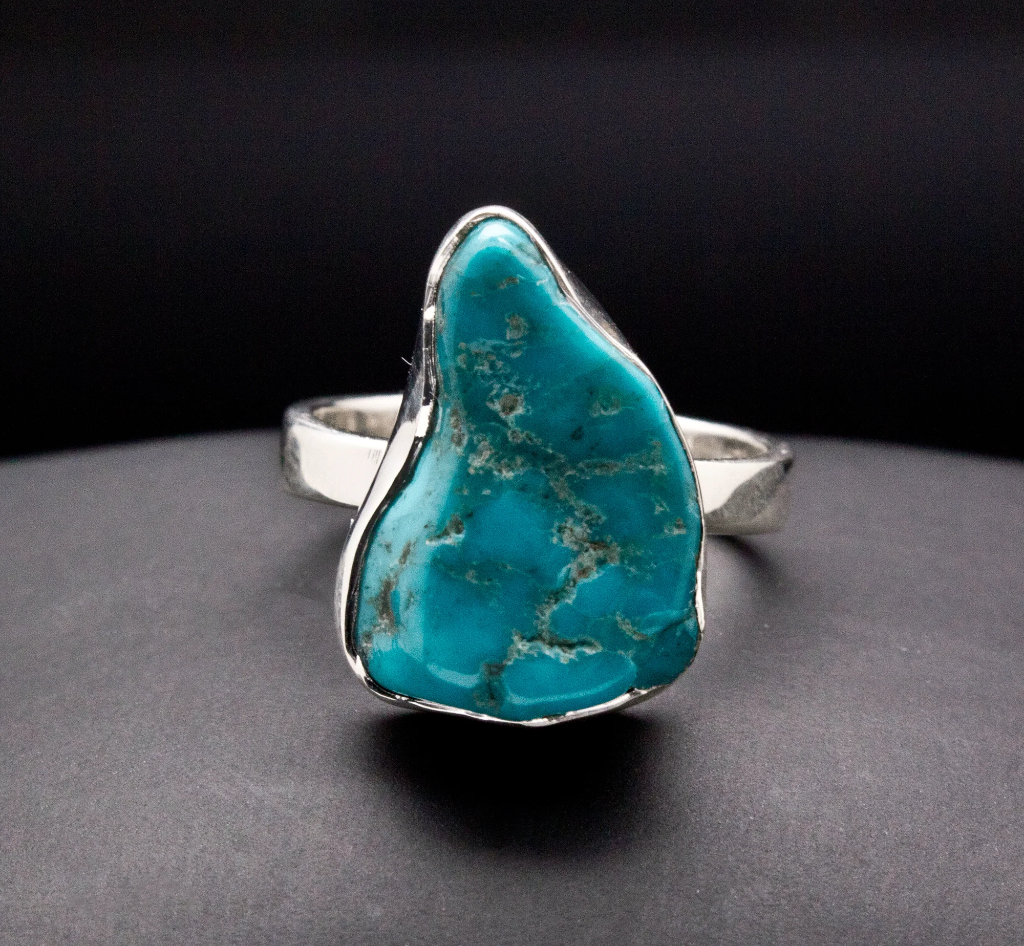 Sterling Silver Raw Turquoise Ring Size 7