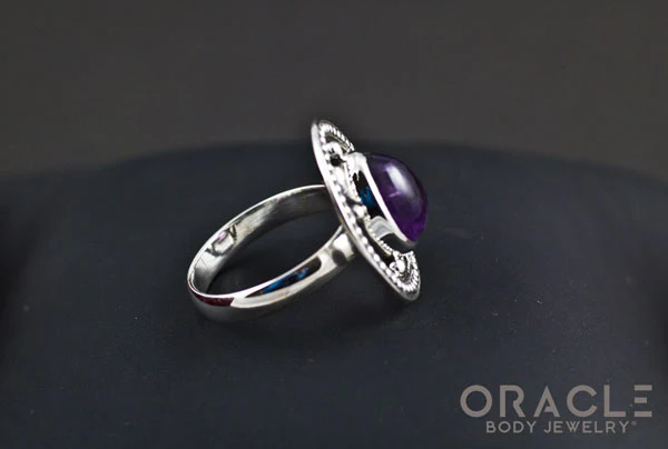 Sterling Silver ring with Amethyst Size 7 - Image 2