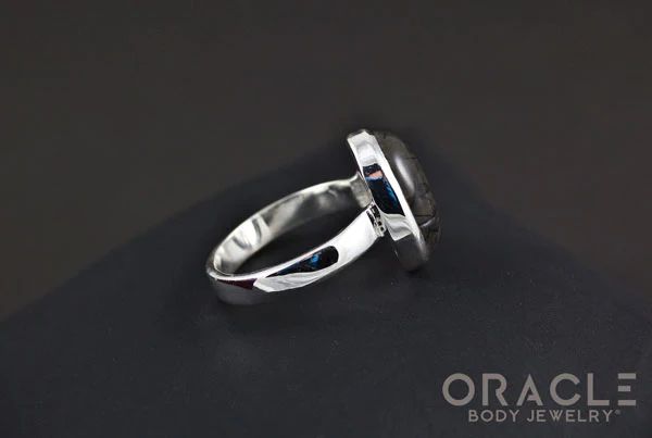 Sterling Silver ring with Tourmalated Quartz Size 7 - Image 3