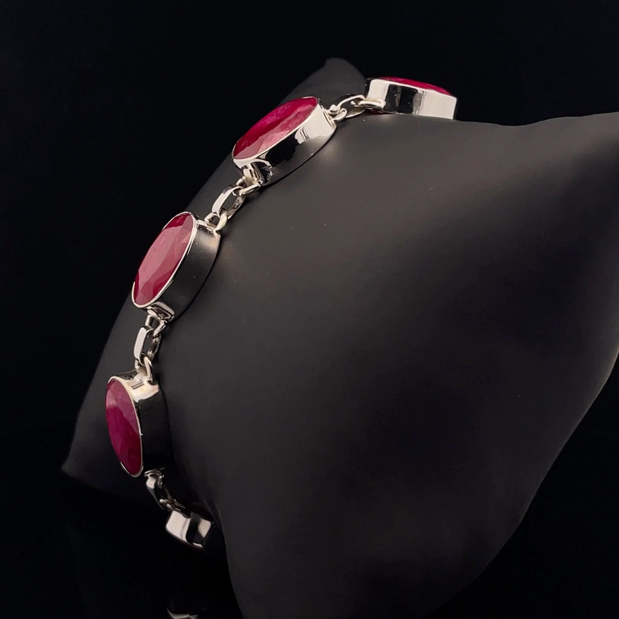 Sterling Silver Ruby Bracelet - Image 3