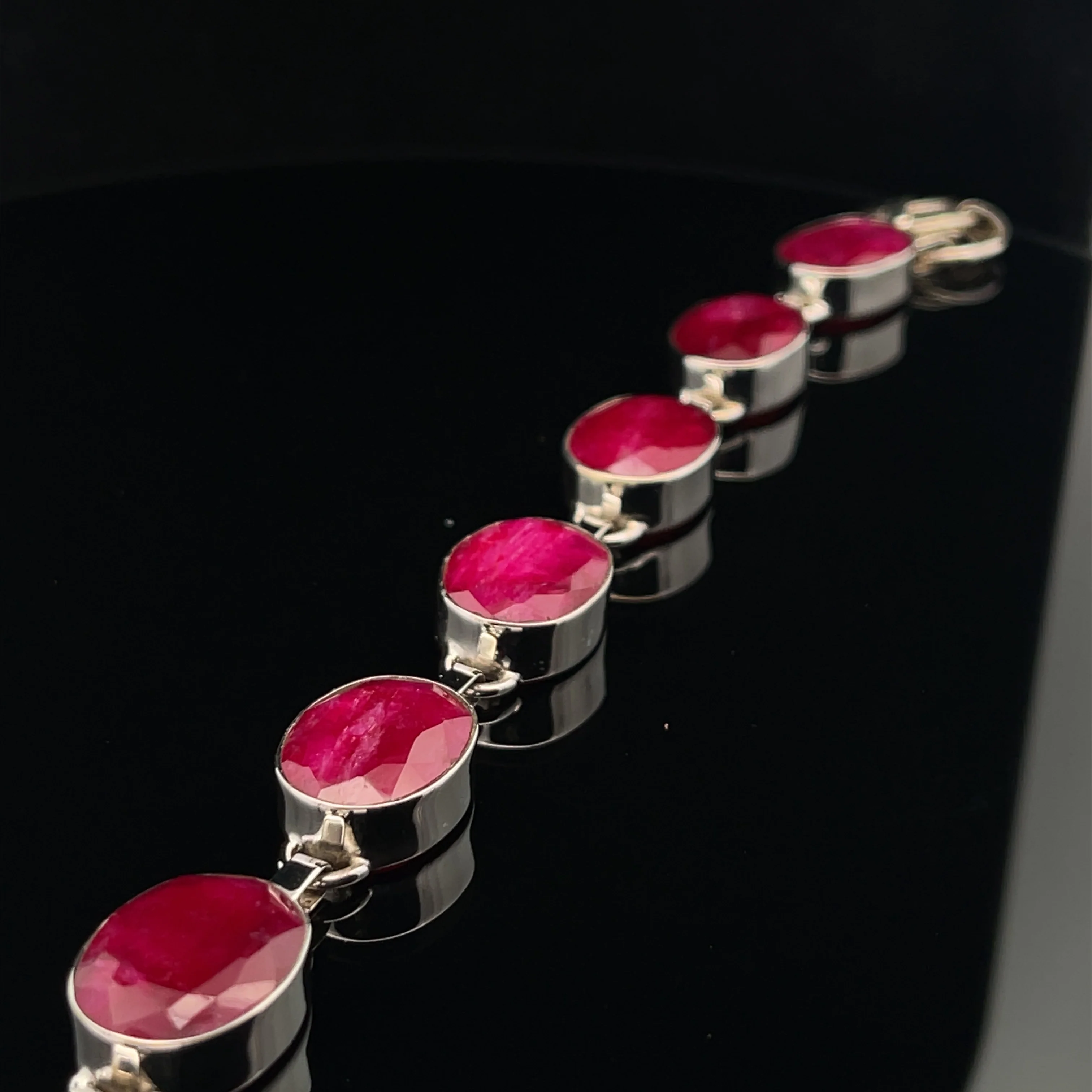 Sterling Silver Ruby Bracelet - Image 4