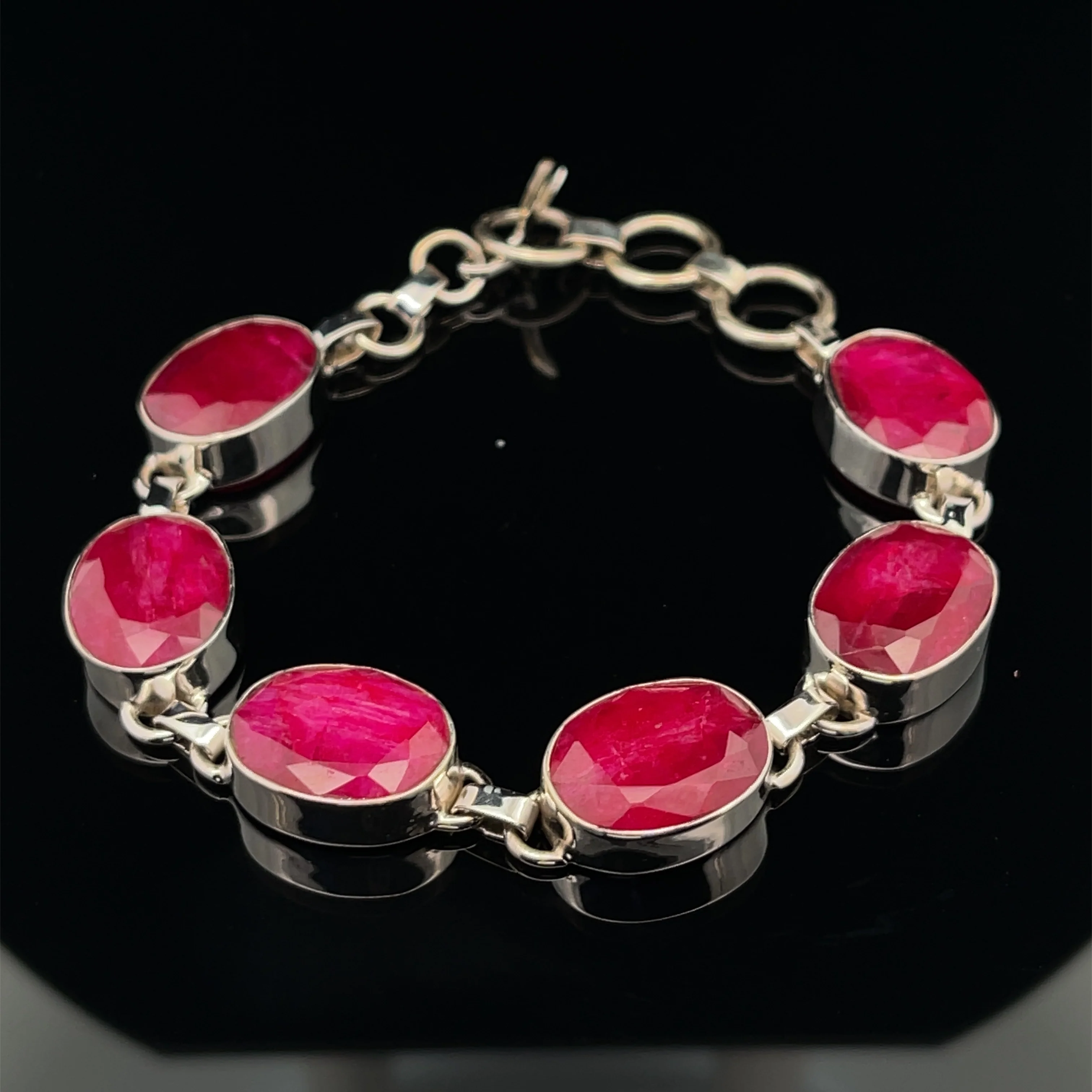Sterling Silver Ruby Bracelet - Image 5
