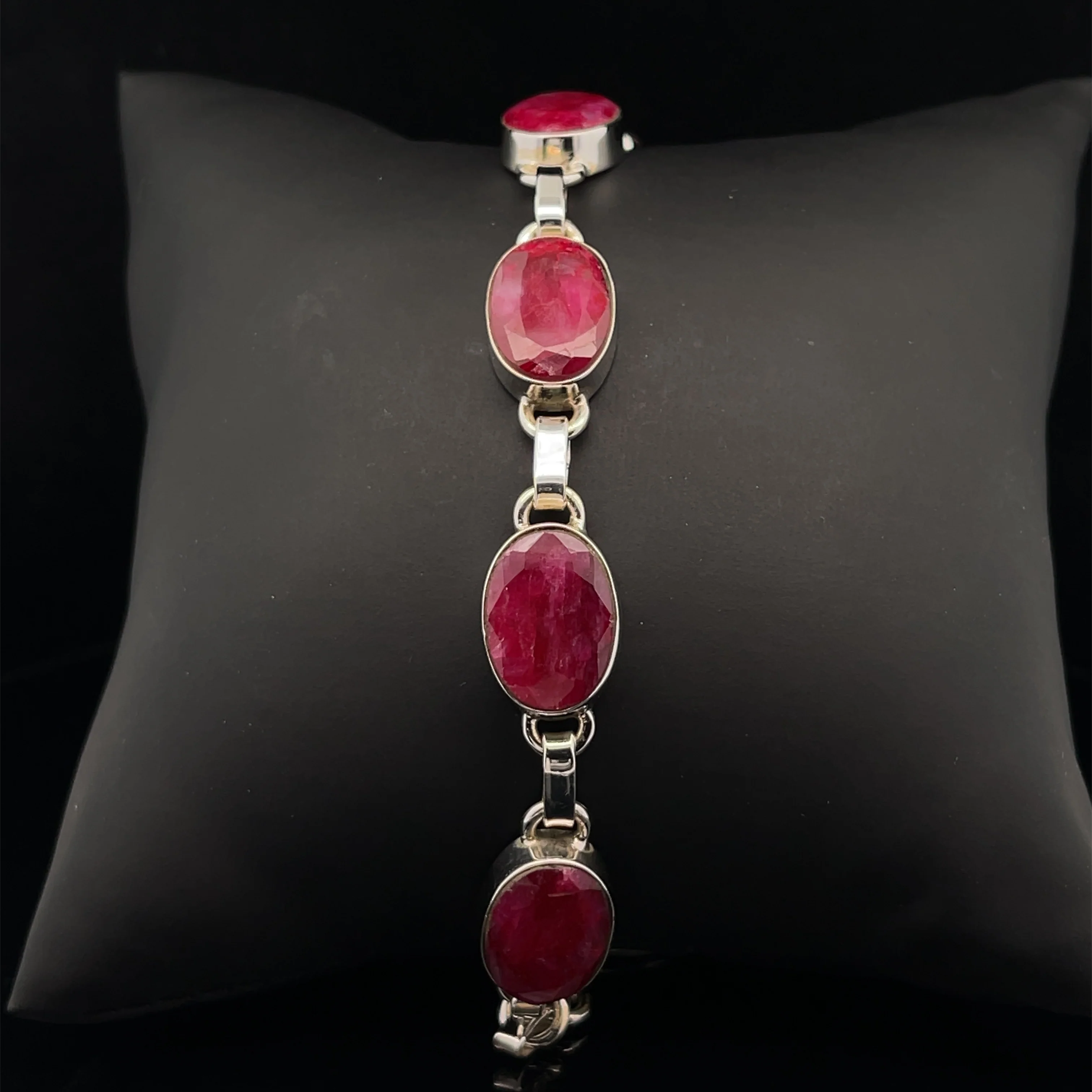 Sterling Silver Ruby Bracelet - Image 2