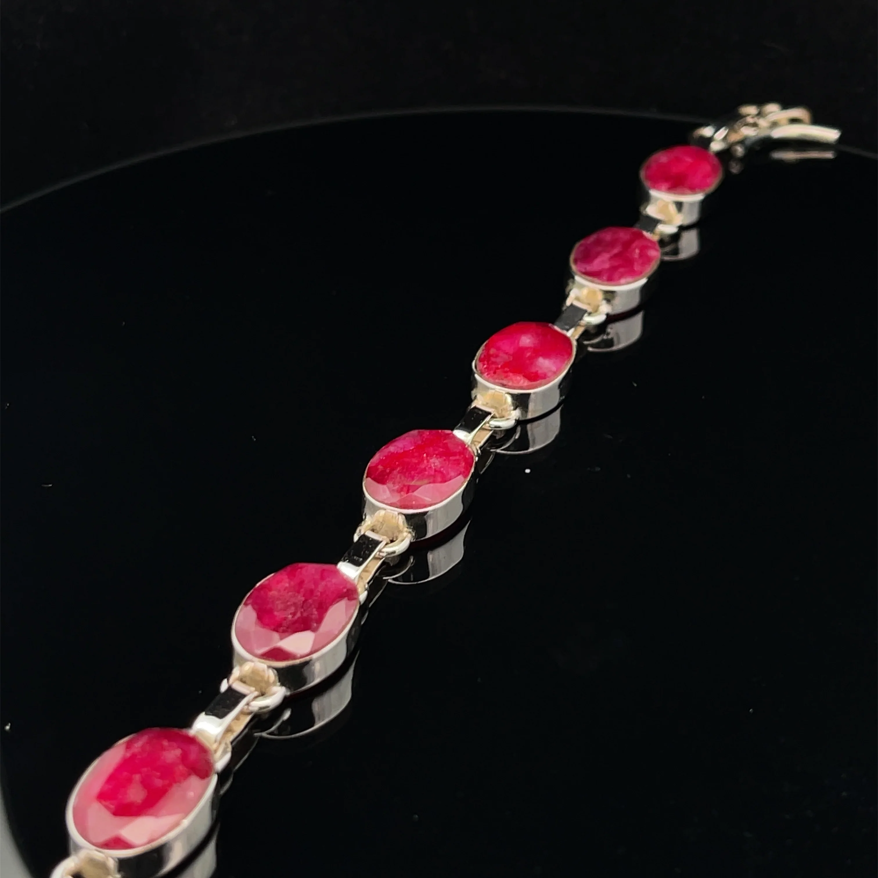 Sterling Silver Ruby Bracelet - Image 4