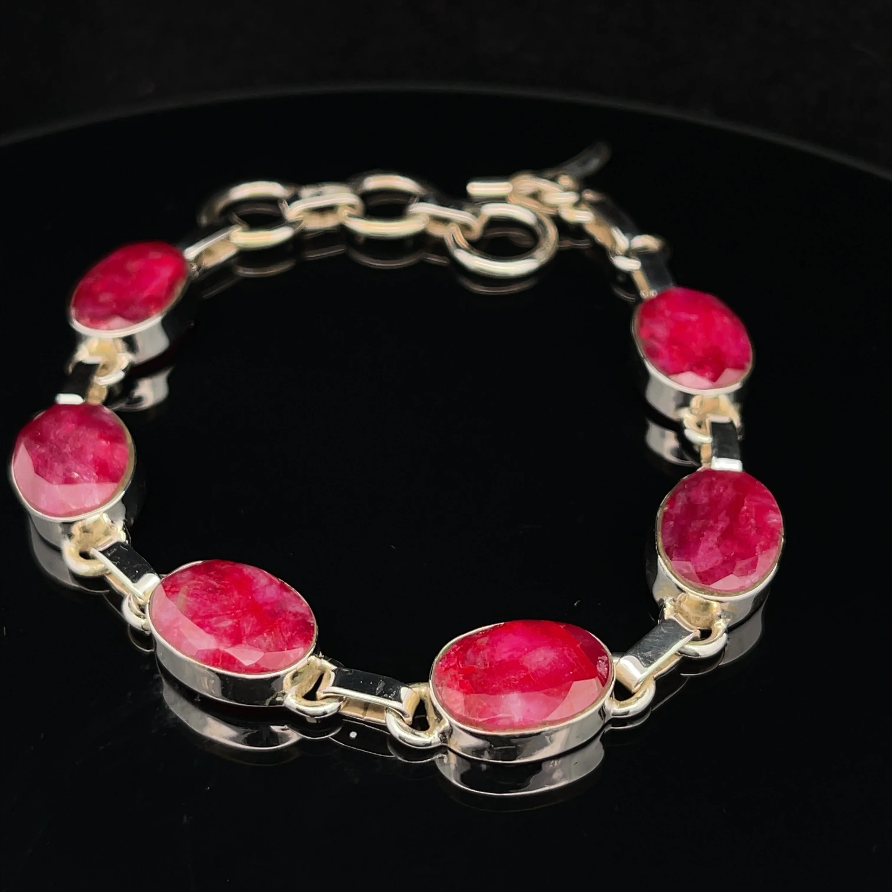 Sterling Silver Ruby Bracelet - Image 5