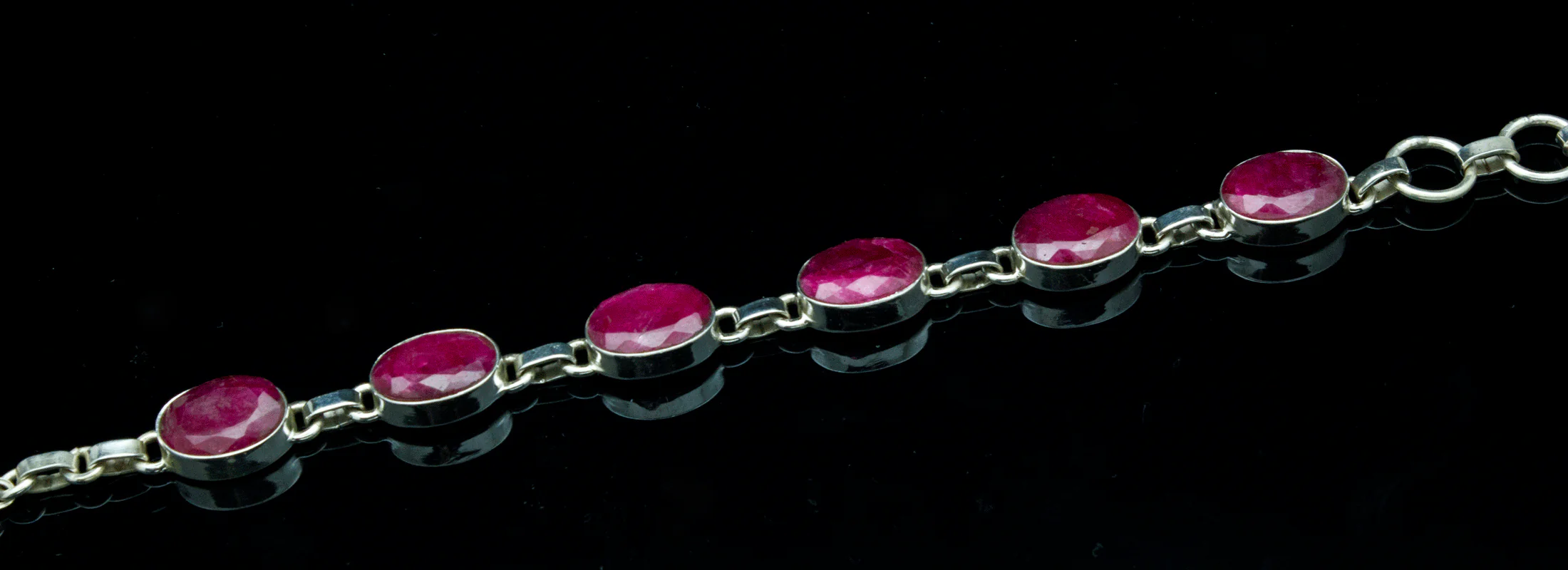Sterling Silver Ruby Bracelet - Image 2