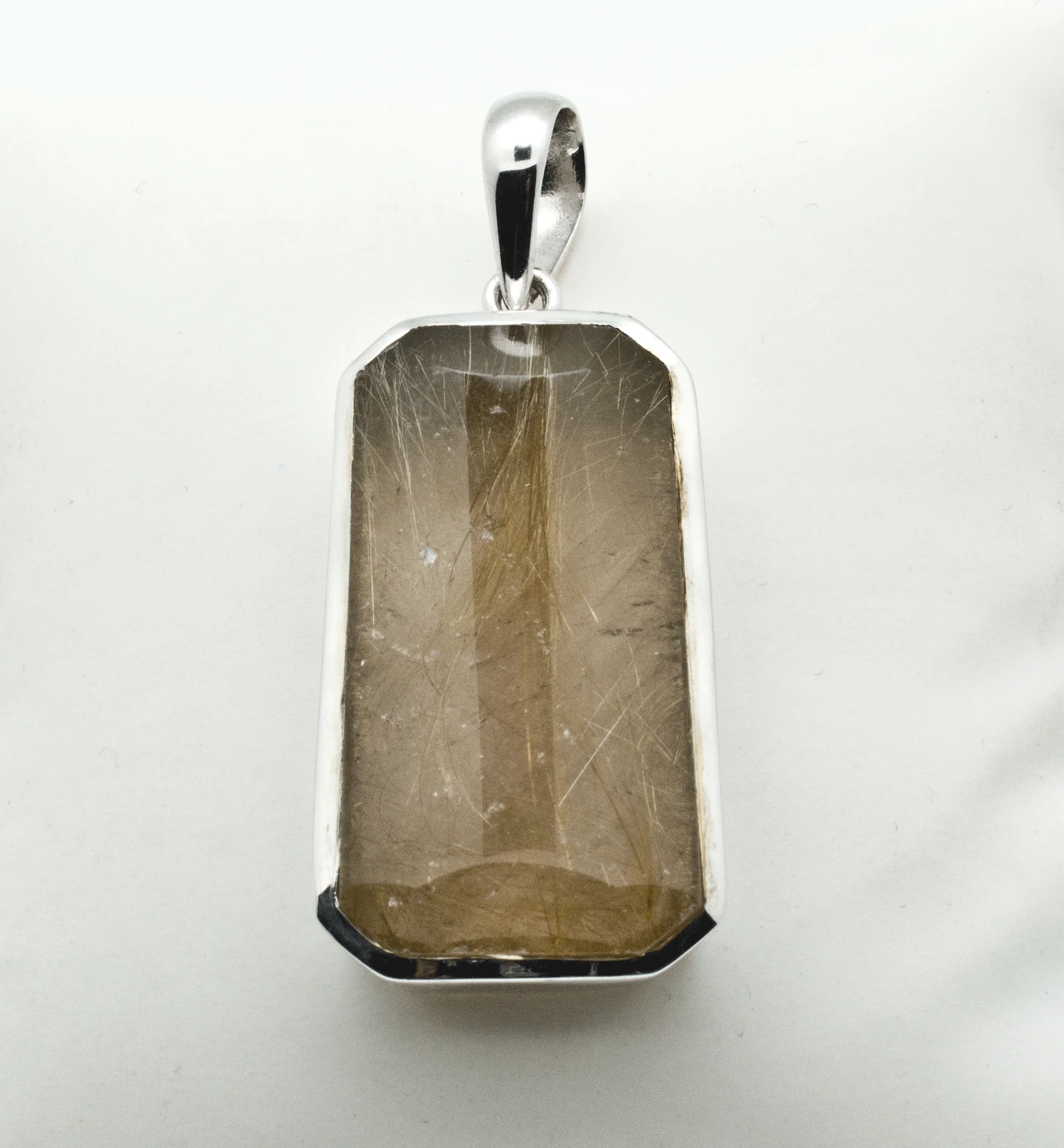 Sterling Silver Rutilated Quartz Pendant