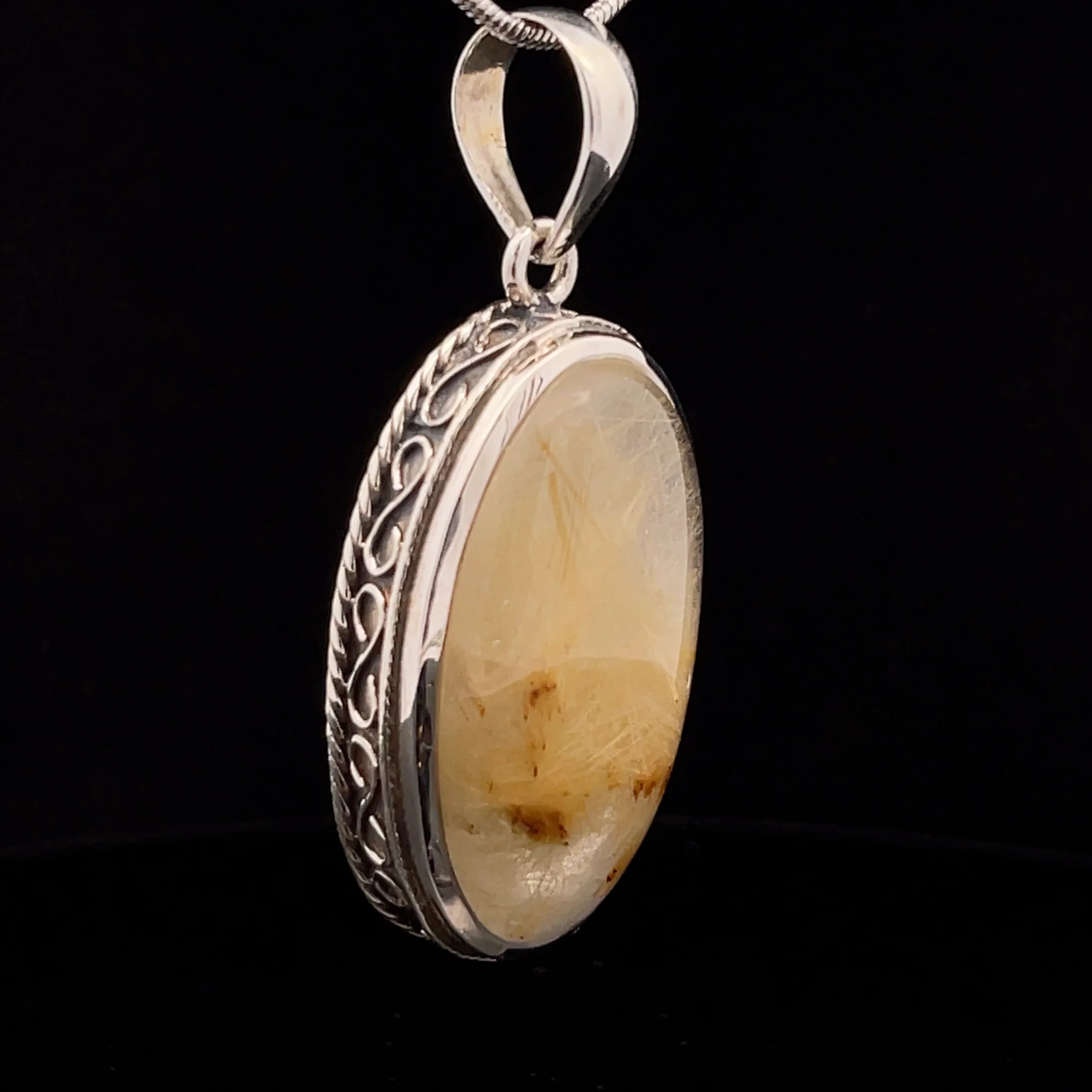 Sterling Silver Rutilated Quartz Pendant - Image 2