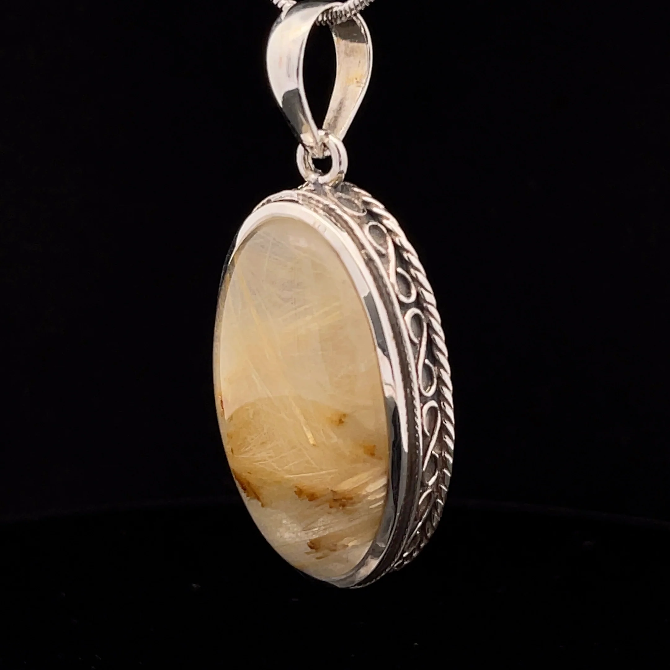 Sterling Silver Rutilated Quartz Pendant - Image 3