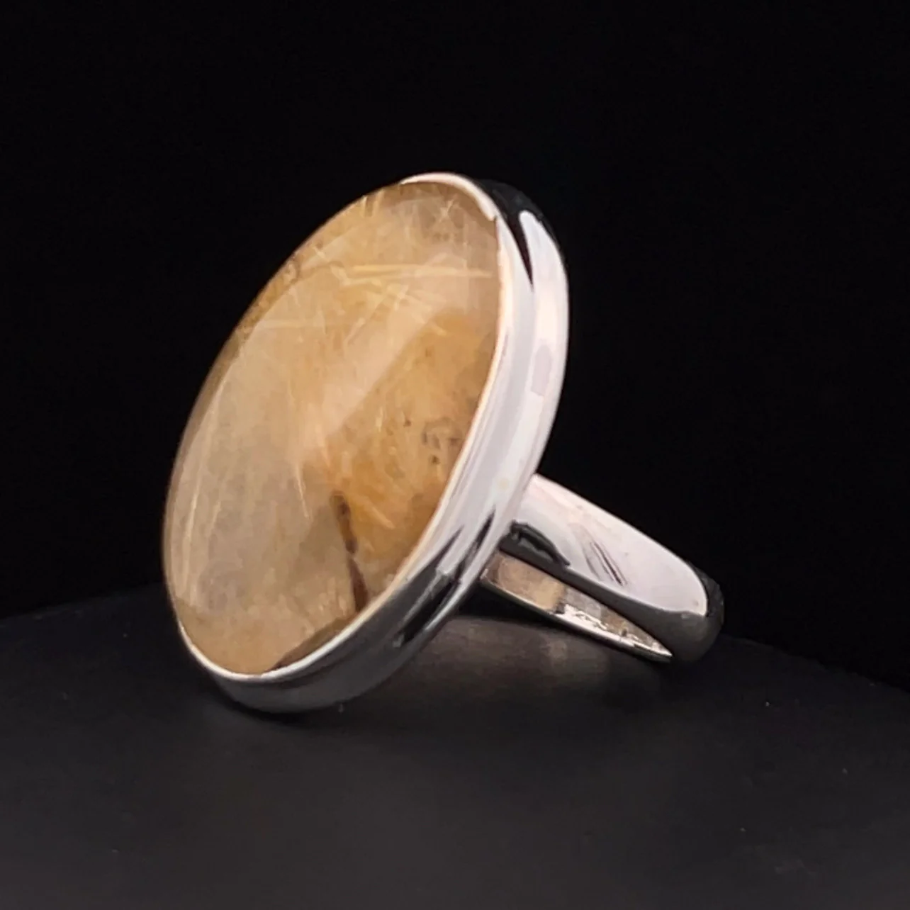 Sterling Silver Rutilated Quartz Ring Size 8 - Image 3