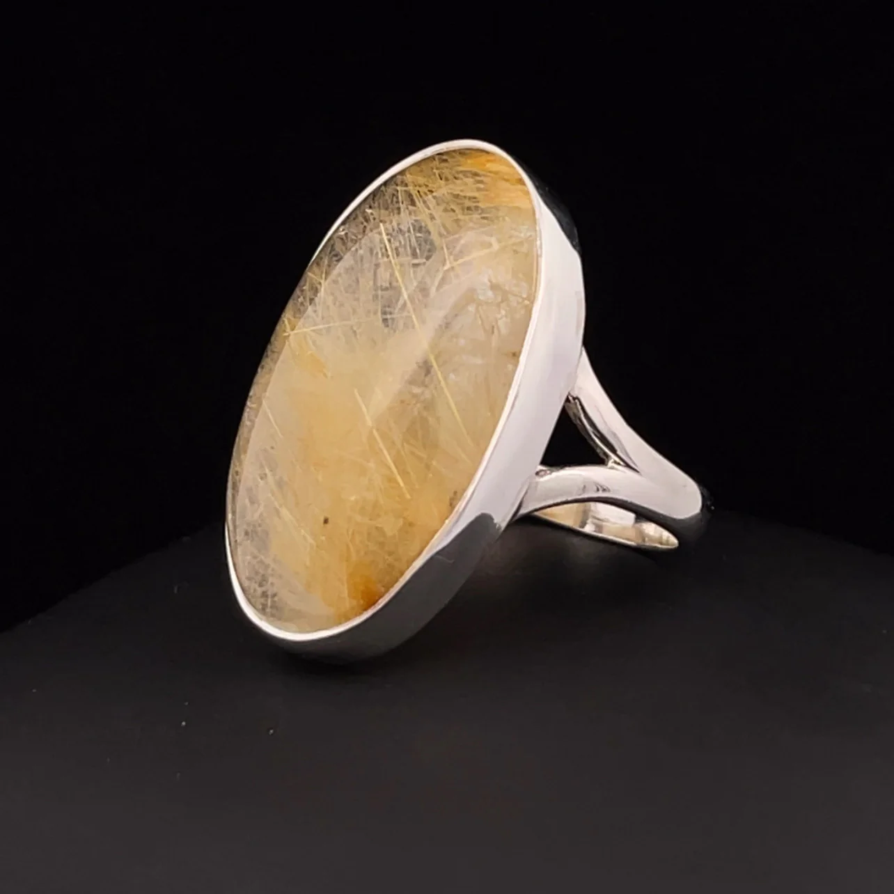 Sterling Silver Rutilated Quartz Ring Size 10 - Image 3
