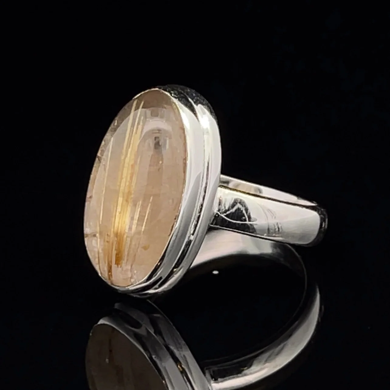 Sterling Silver Rutilated Quartz Ring SIze 5 - Image 3