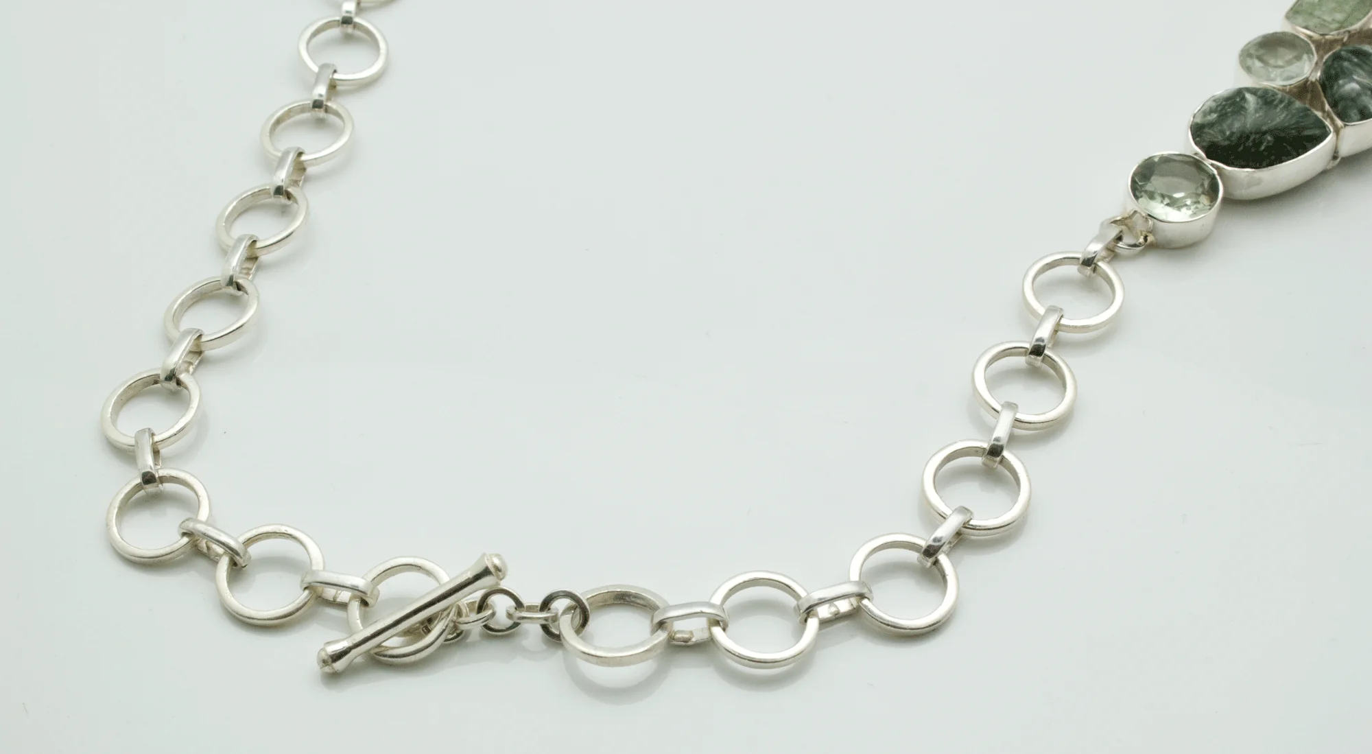 Sterling Silver Seraphinite with Green Amethyst and Kyanite Necklace - Image 5