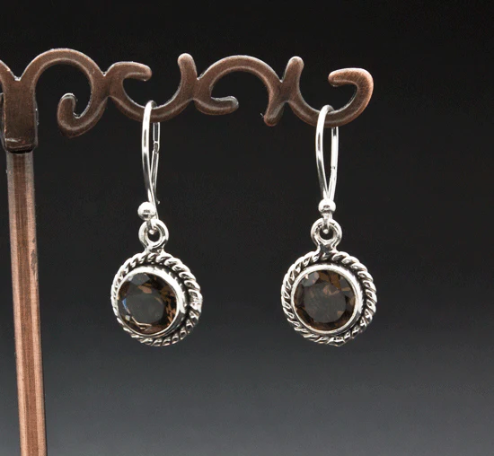 Sterling Silver Smoky Quartz Earrings