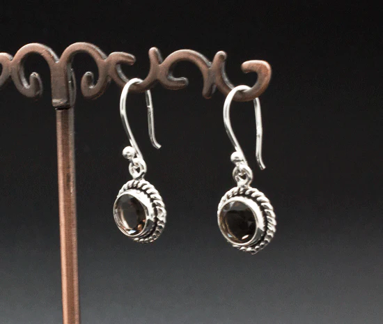 Sterling Silver Smoky Quartz Earrings - Image 2