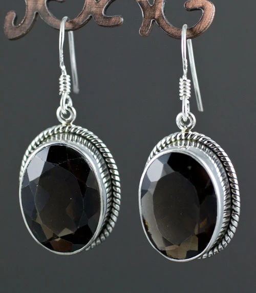 Sterling Silver Smoky Quartz Earrings - Image 2