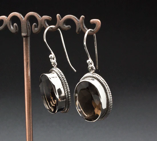 Sterling Silver Smoky Quartz Earrings - Image 2