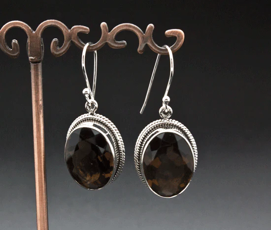 Sterling Silver Smoky Quartz Earrings