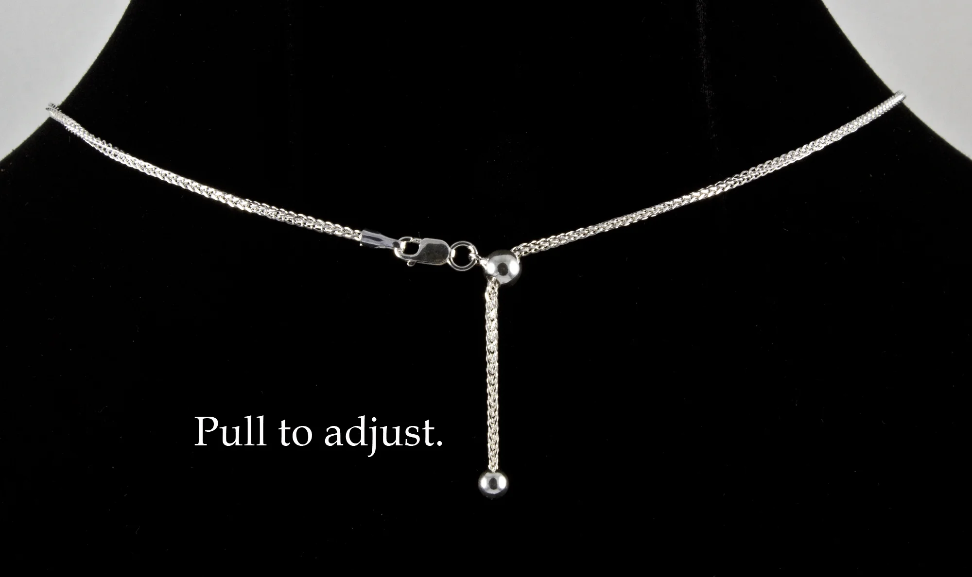 Sterling Silver Adjustable Square Snake Chain - Image 3