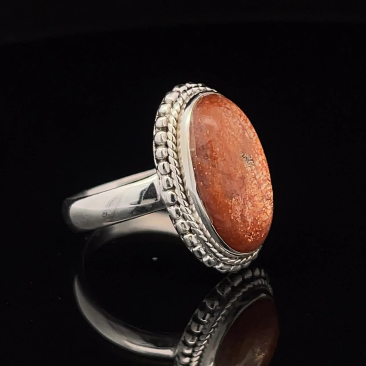 Sterling Silver Sunstone Ring Size 9 - Image 2