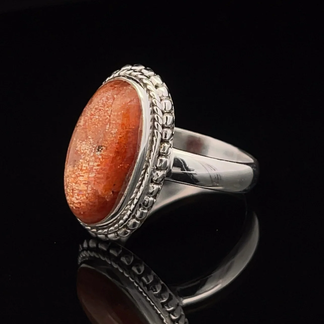 Sterling Silver Sunstone Ring Size 9 - Image 3