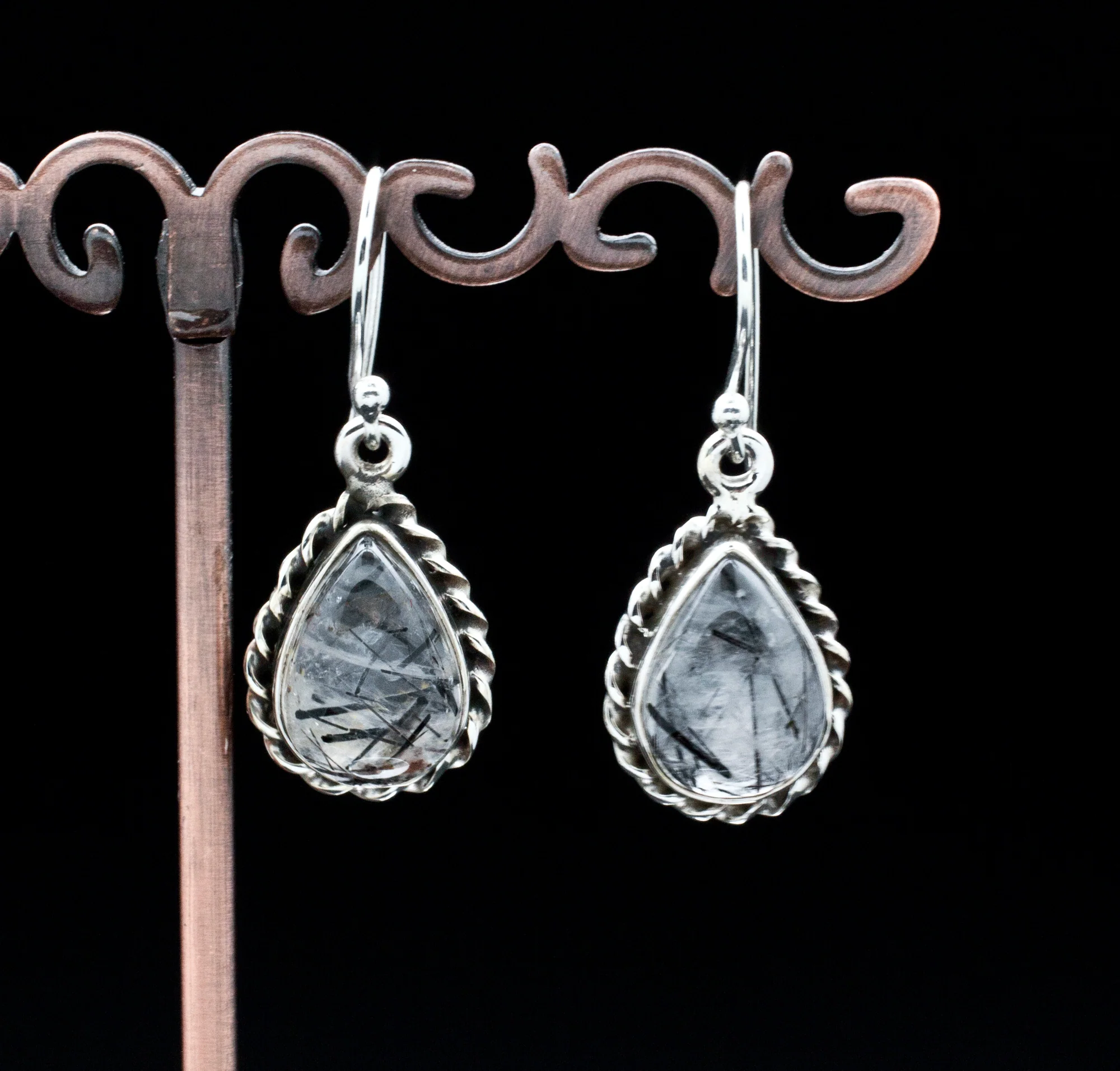 Sterling Silver Tourmalated Quartz Earrings