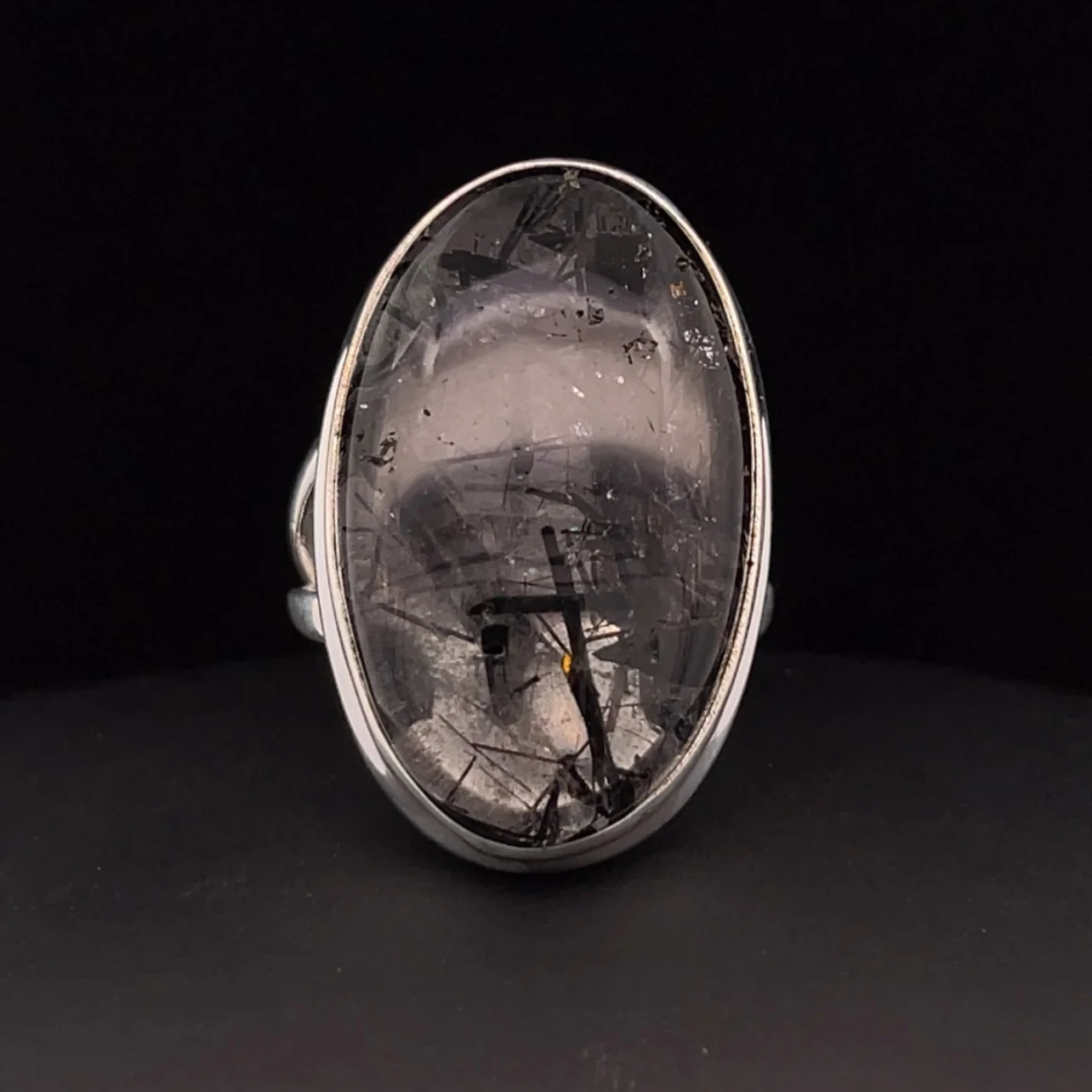 Sterling Silver Tourmalated Quartz Ring Size 7