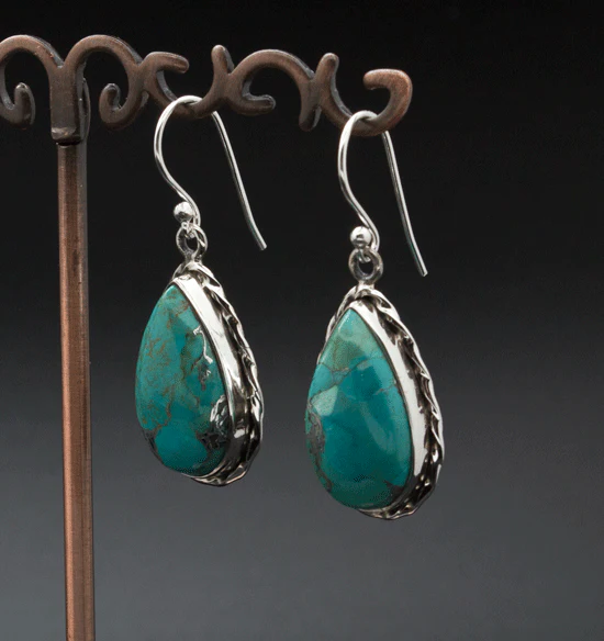 Sterling Silver Turquoise Earrings - Image 2