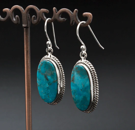 Sterling Silver Turquoise Earrings - Image 2
