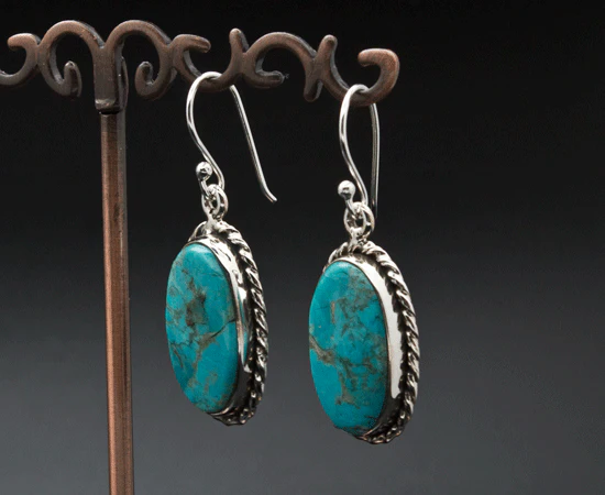Sterling Silver Turquoise Earrings - Image 2