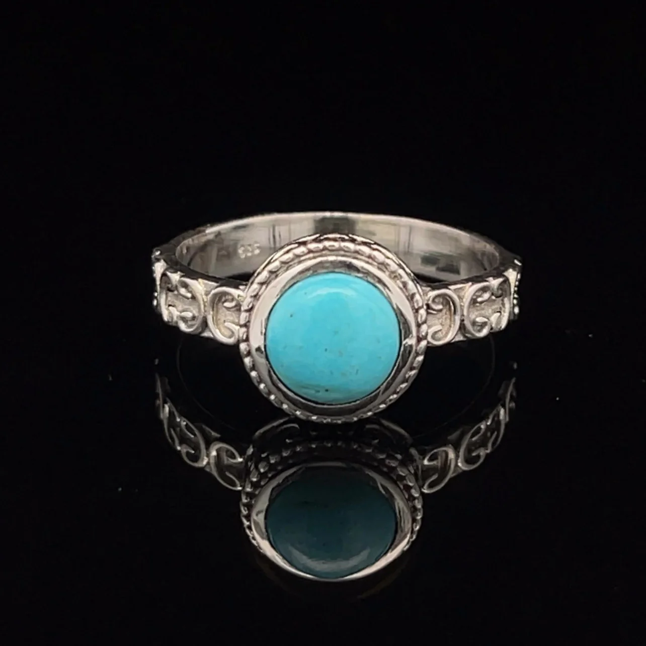 Sterling Silver Turquoise Ring Size 10