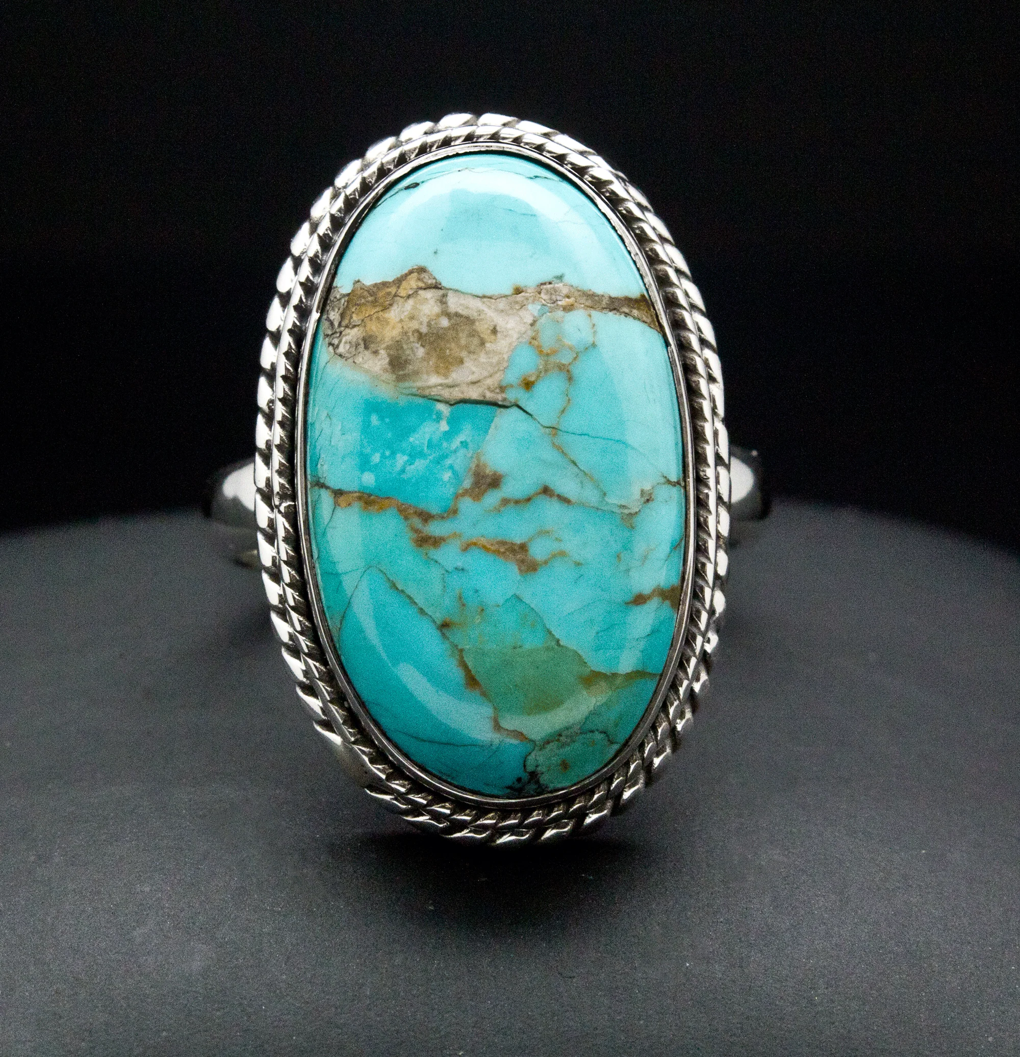 Sterling Silver Turquoise Ring Size 10 - Image 2
