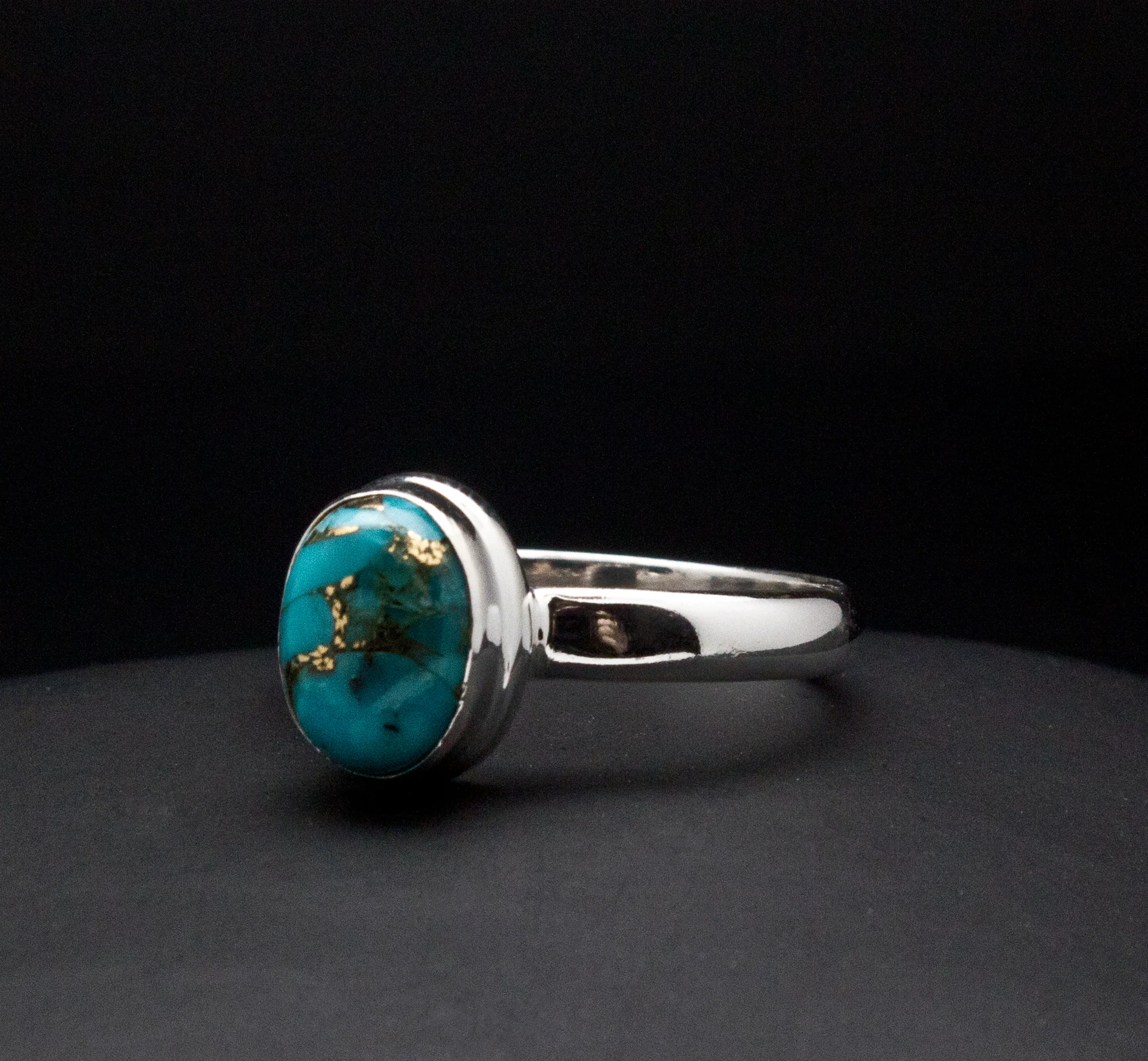Sterling Silver Turquoise Ring Size 7 - Image 2