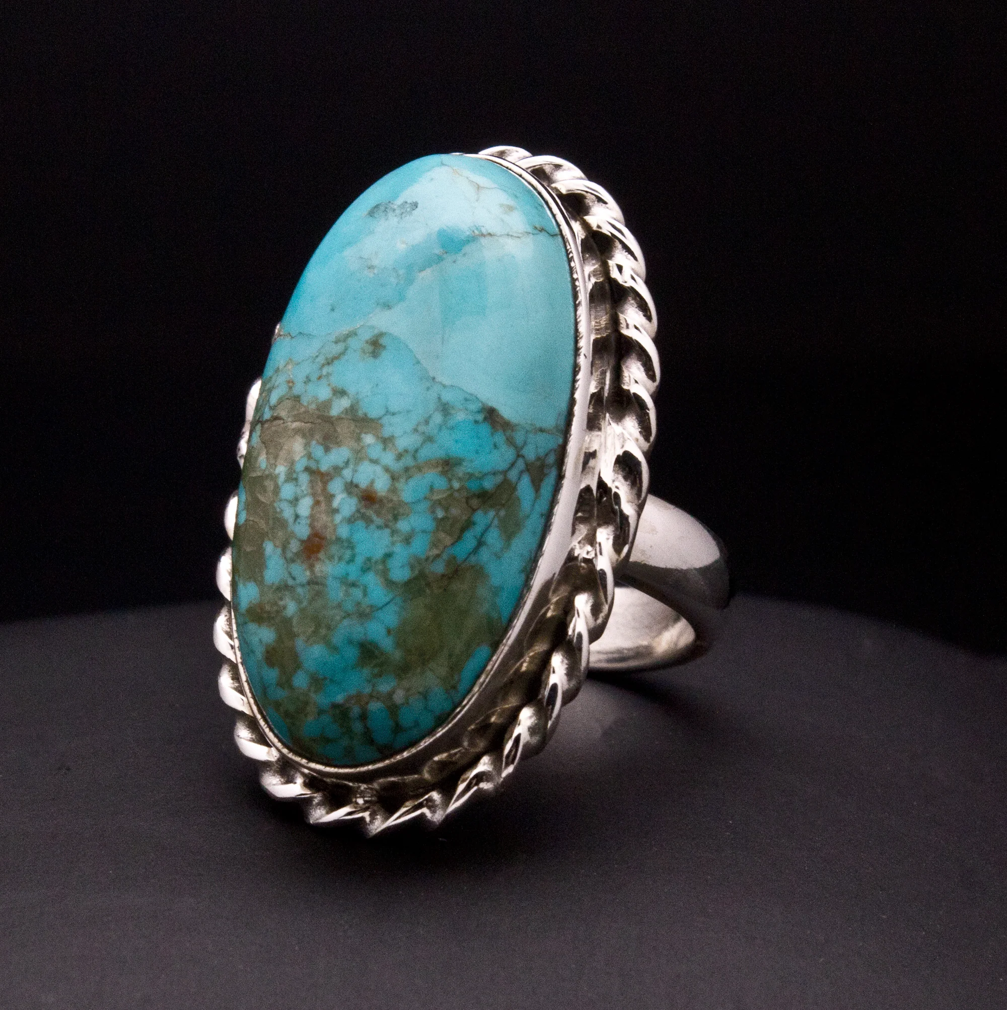 Sterling Silver Turquoise Ring Size 5 - Image 3